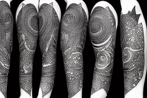 Abstract, mystic, ornamental, pointillism, feminine, geometric tattoo idea