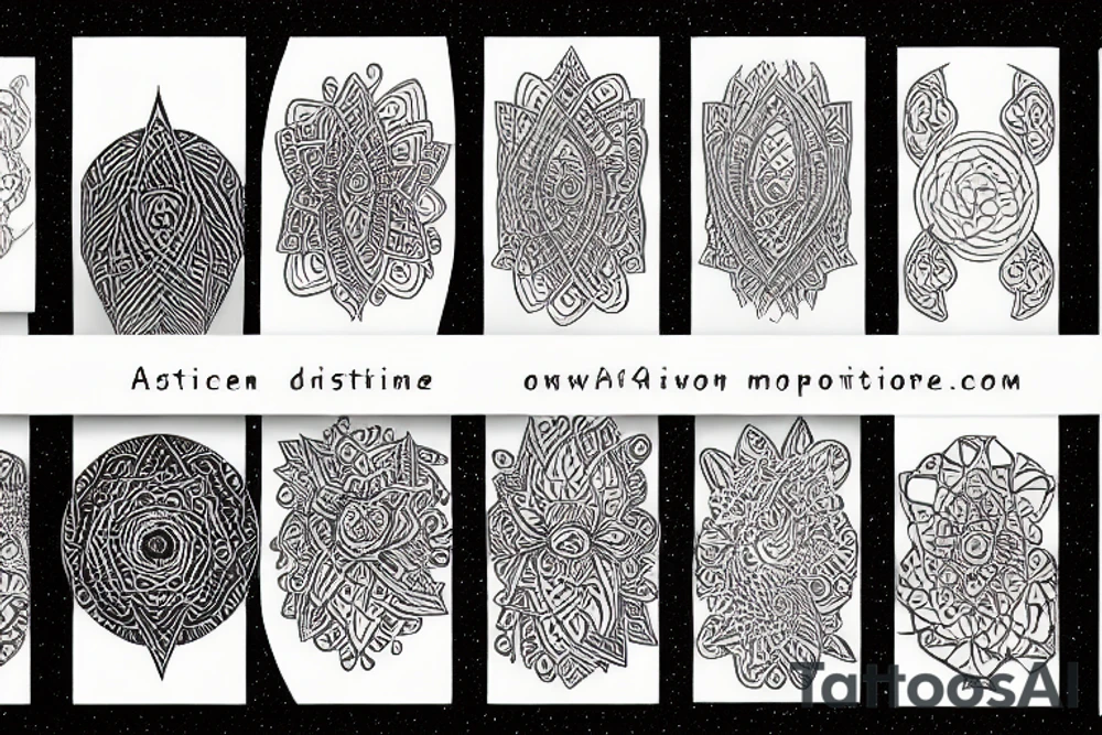Abstract, mystic, ornamental, pointillism, feminine, geometric tattoo idea