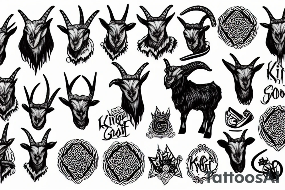 King goat tattoo idea