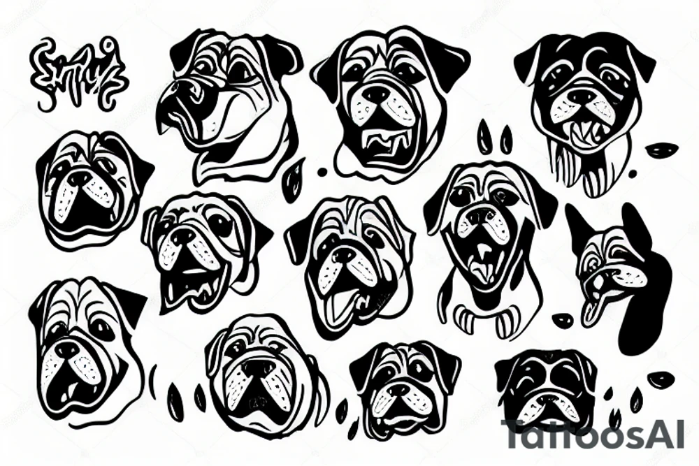 angry dog tattoo idea