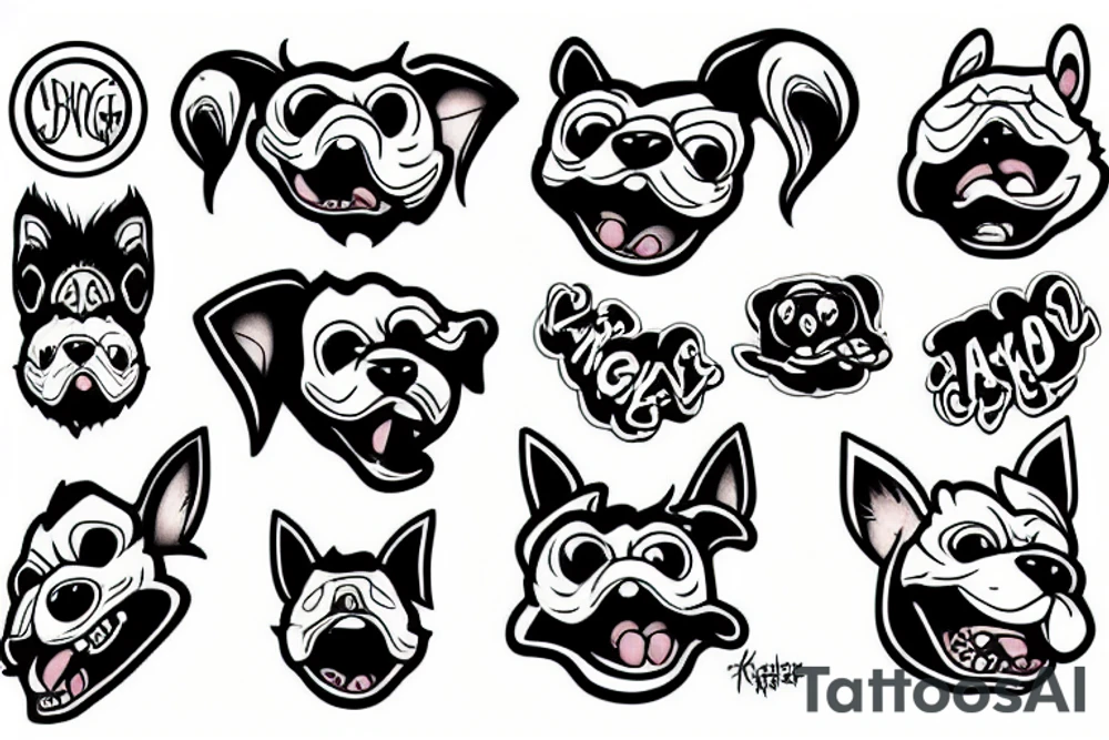 angry dog tattoo idea