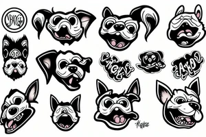 angry dog tattoo idea