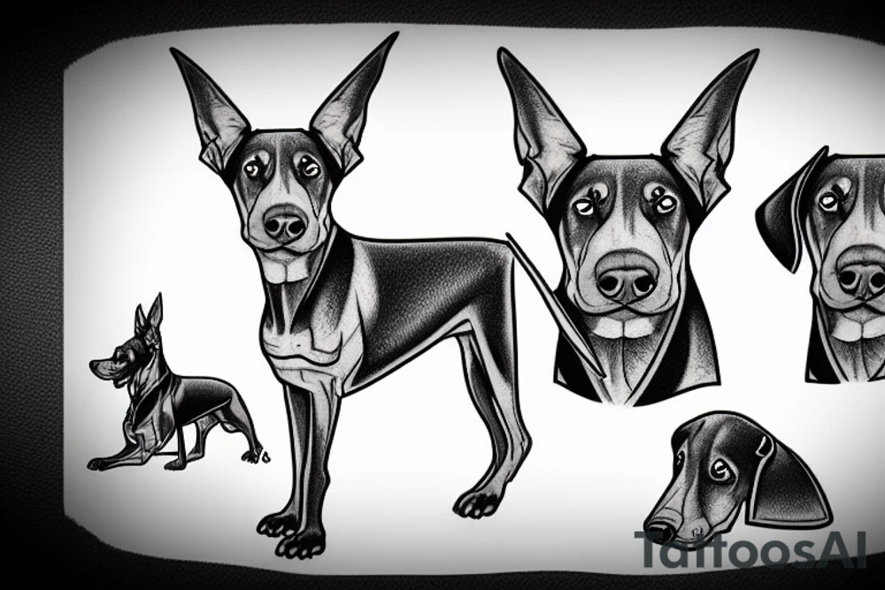 angry doberman tattoo idea