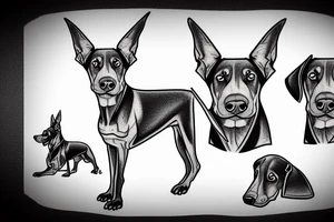 angry doberman tattoo idea