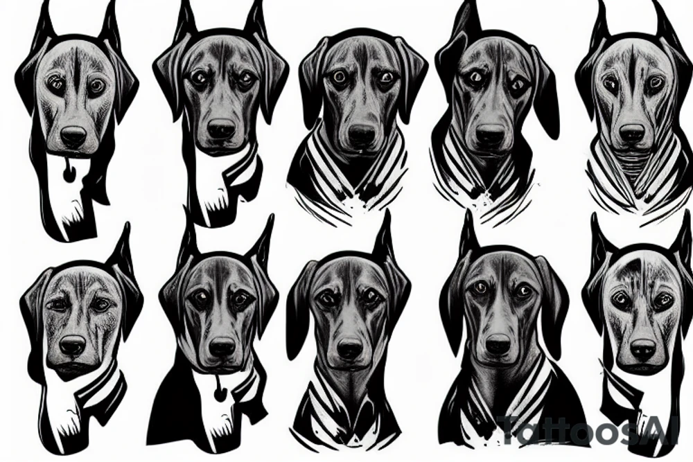 angry doberman tattoo idea
