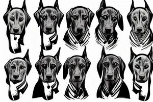 angry doberman tattoo idea