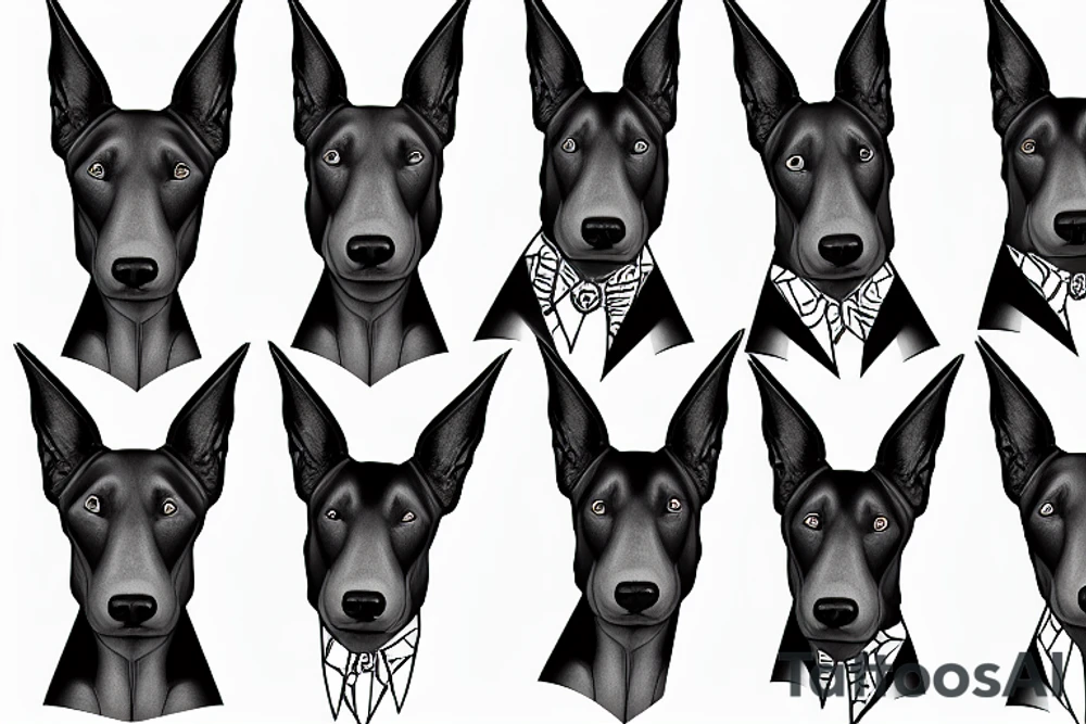 angry doberman tattoo idea