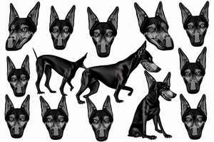 angry doberman tattoo idea