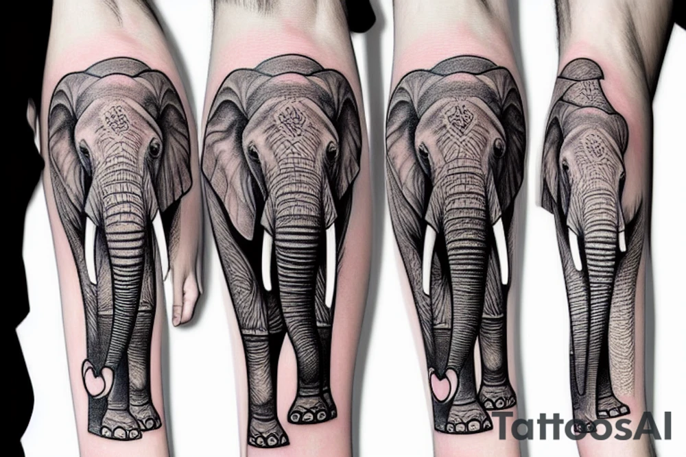 an elephant with hat tattoo idea