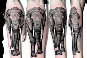 an elephant with hat tattoo idea