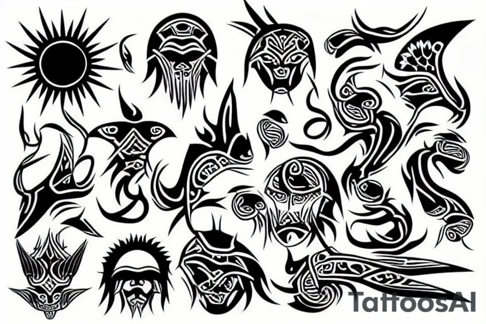 rising sun tattoo idea