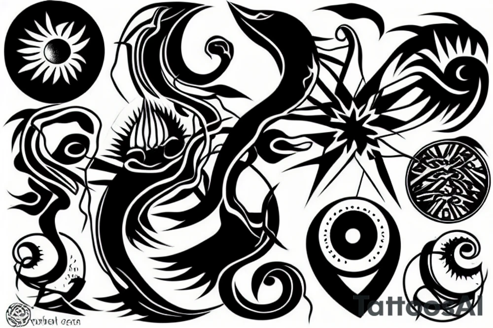 rising sun tattoo idea
