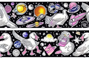 geese in space tattoo idea