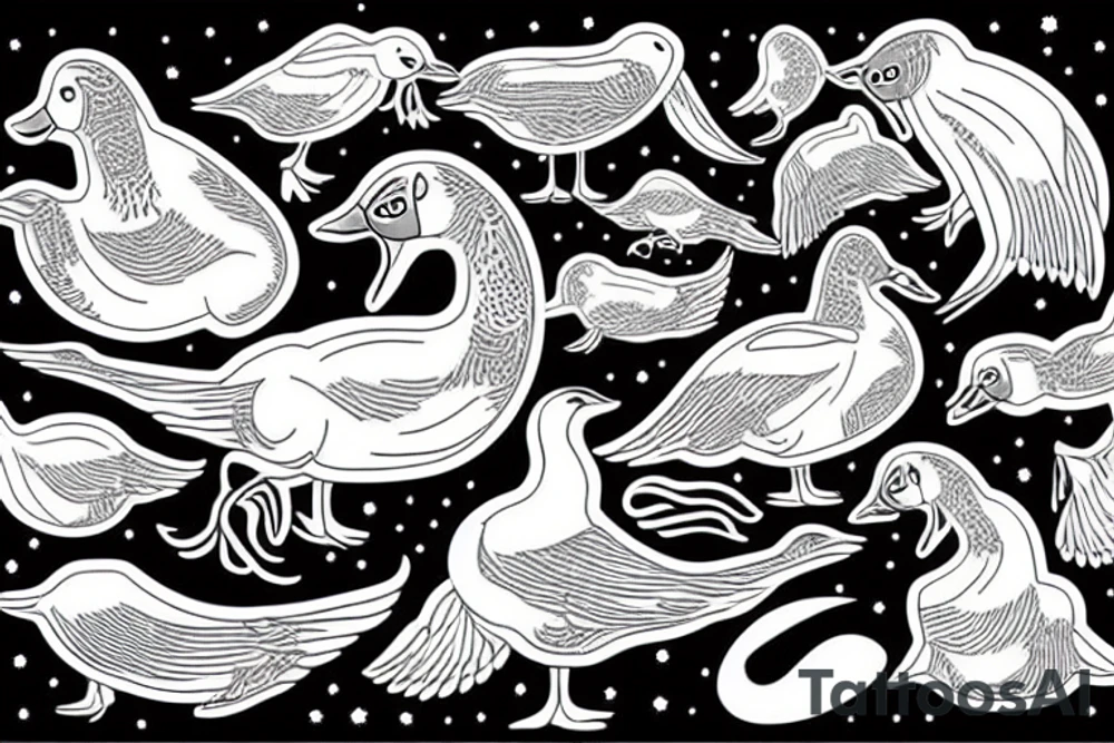 geese in space tattoo idea