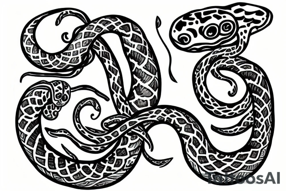 Snake and jasmine flower tattoo idea
