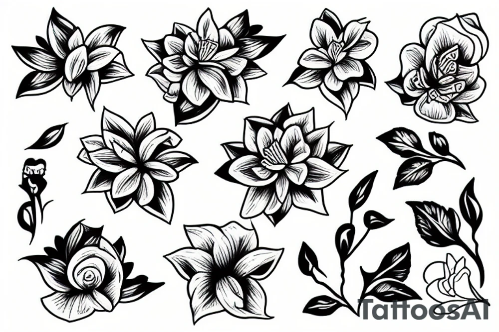 jasmine flower tattoo idea