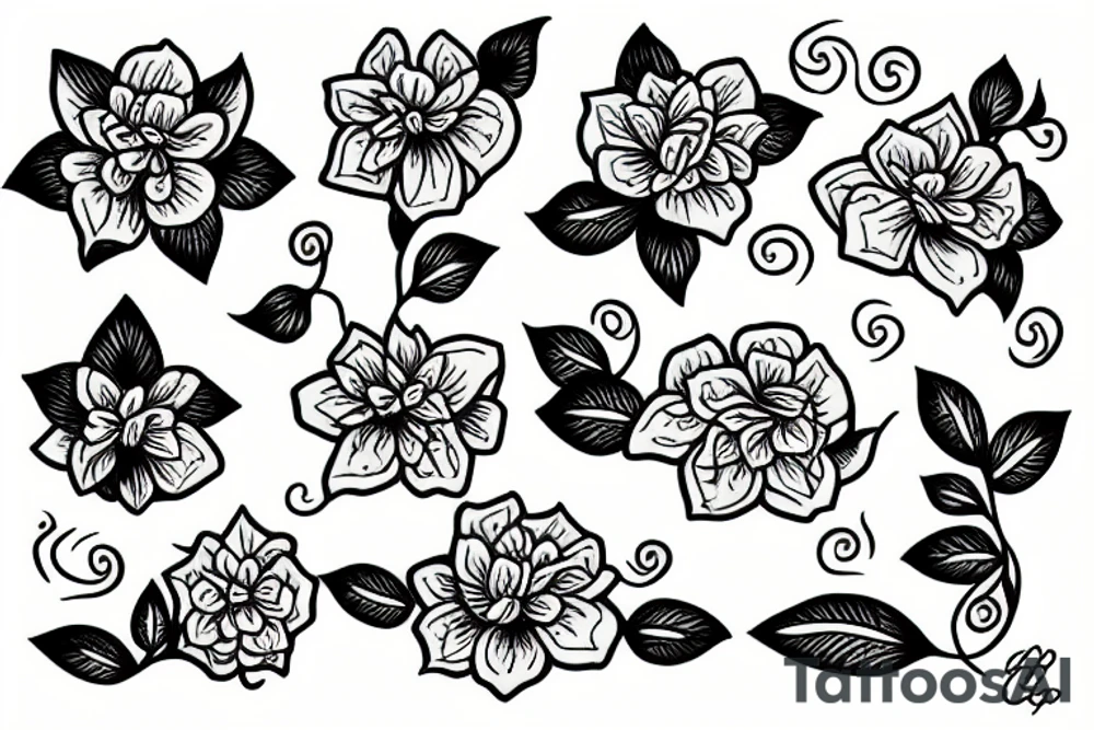 jasmine flower tattoo idea