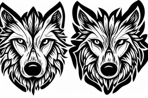 Hand forms Wolf head tattoo idea