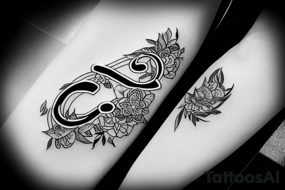 Letter A in serif font tattoo idea