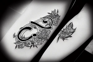Letter A in serif font tattoo idea