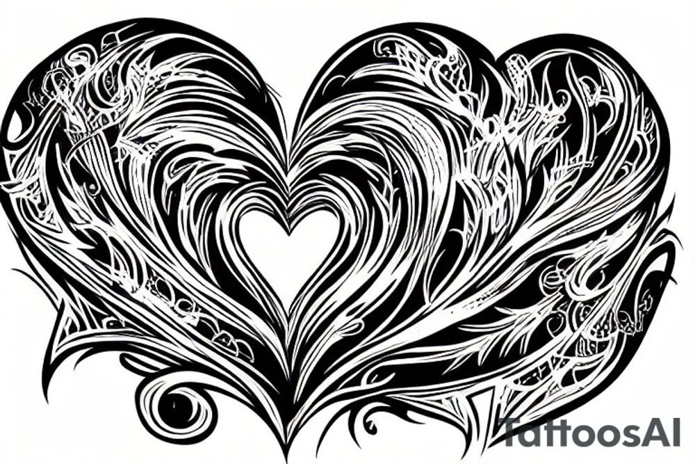 Flaming heart tattoo idea