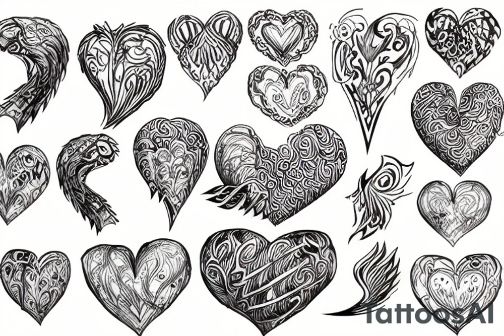 Flaming heart tattoo idea