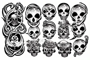 Pirate ship 
octopus and skull tattoo idea