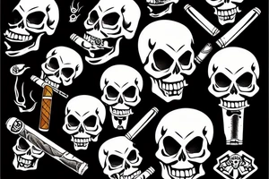 a skull with a cigar in the mouth tattoo idea