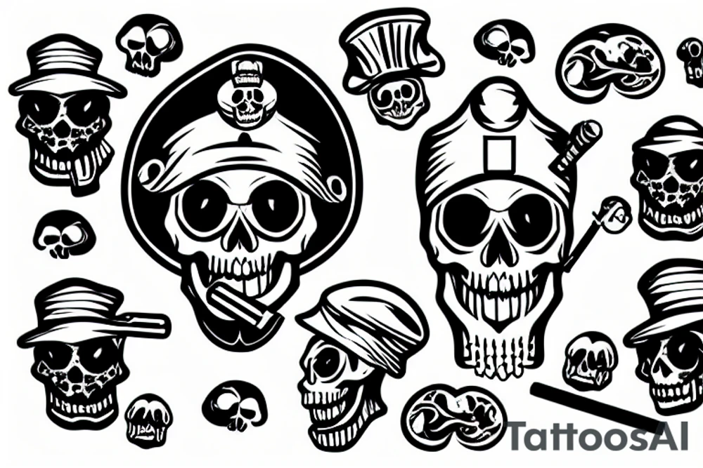 a skull with a cigar in the mouth tattoo idea