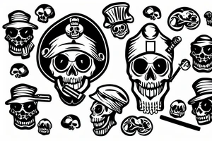 a skull with a cigar in the mouth tattoo idea