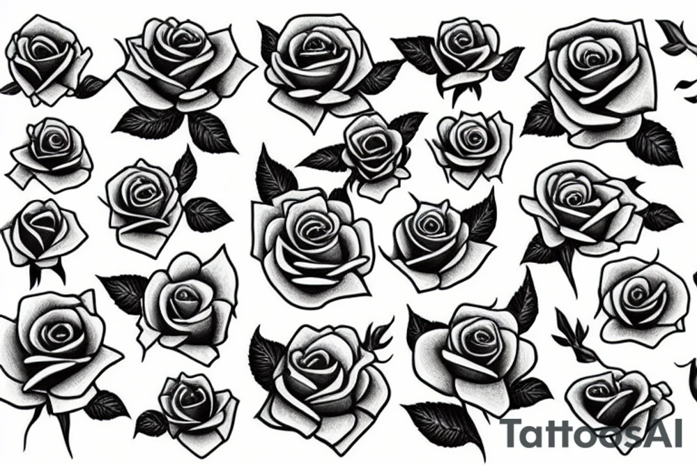 roses, no shading tattoo idea