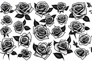 roses, no shading tattoo idea