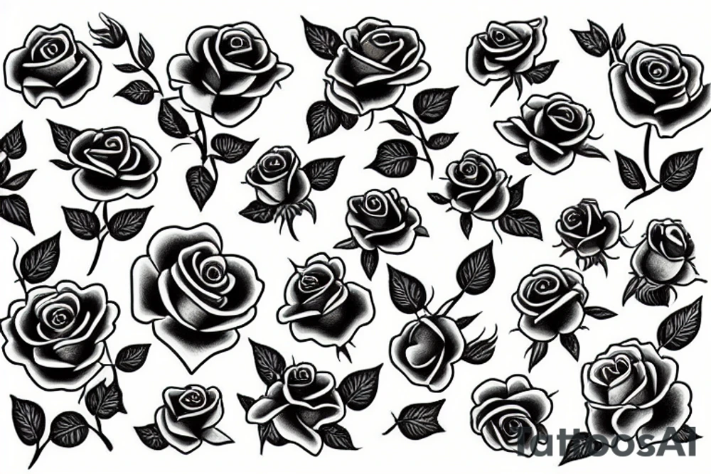 roses, no shading tattoo idea