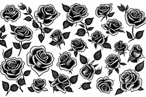 roses, no shading tattoo idea