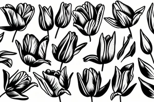 tulips, no shading tattoo idea