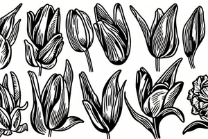 tulips, no shading tattoo idea