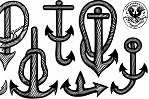 anchors, no shading tattoo idea