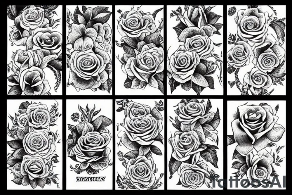roses, no shading tattoo idea