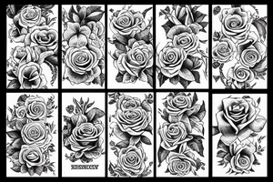 roses, no shading tattoo idea