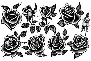 roses, no shading tattoo idea