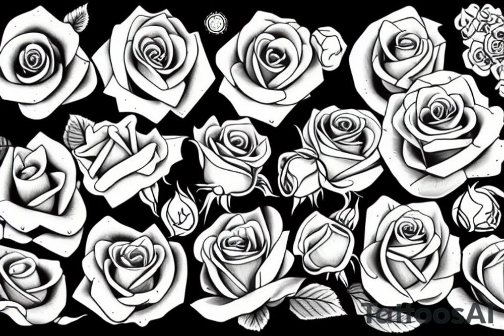 roses, no shading tattoo idea
