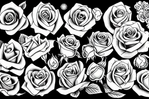 roses, no shading tattoo idea
