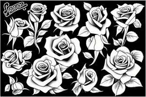 roses, no shading tattoo idea
