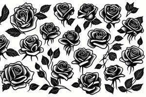 roses, no shading tattoo idea