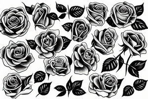 roses, no shading tattoo idea