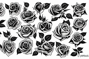 roses, no shading tattoo idea