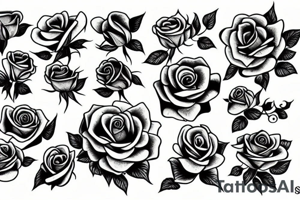 roses, no shading tattoo idea