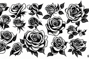 roses, no shading tattoo idea