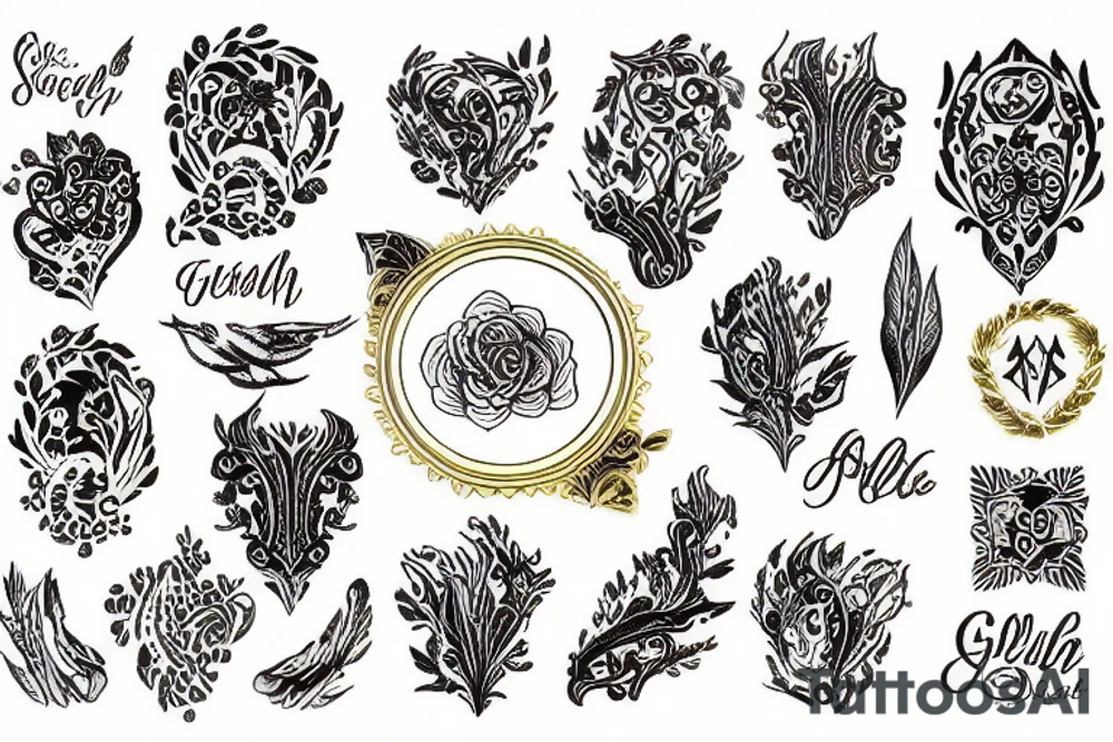 gold plate tattoo idea
