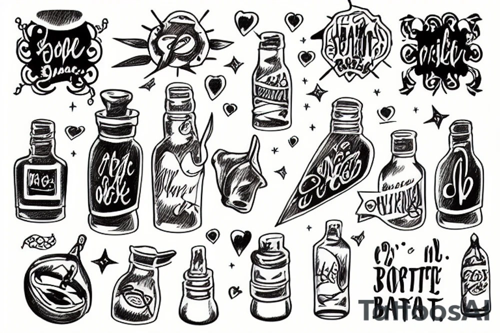 message in a bottle tattoo idea